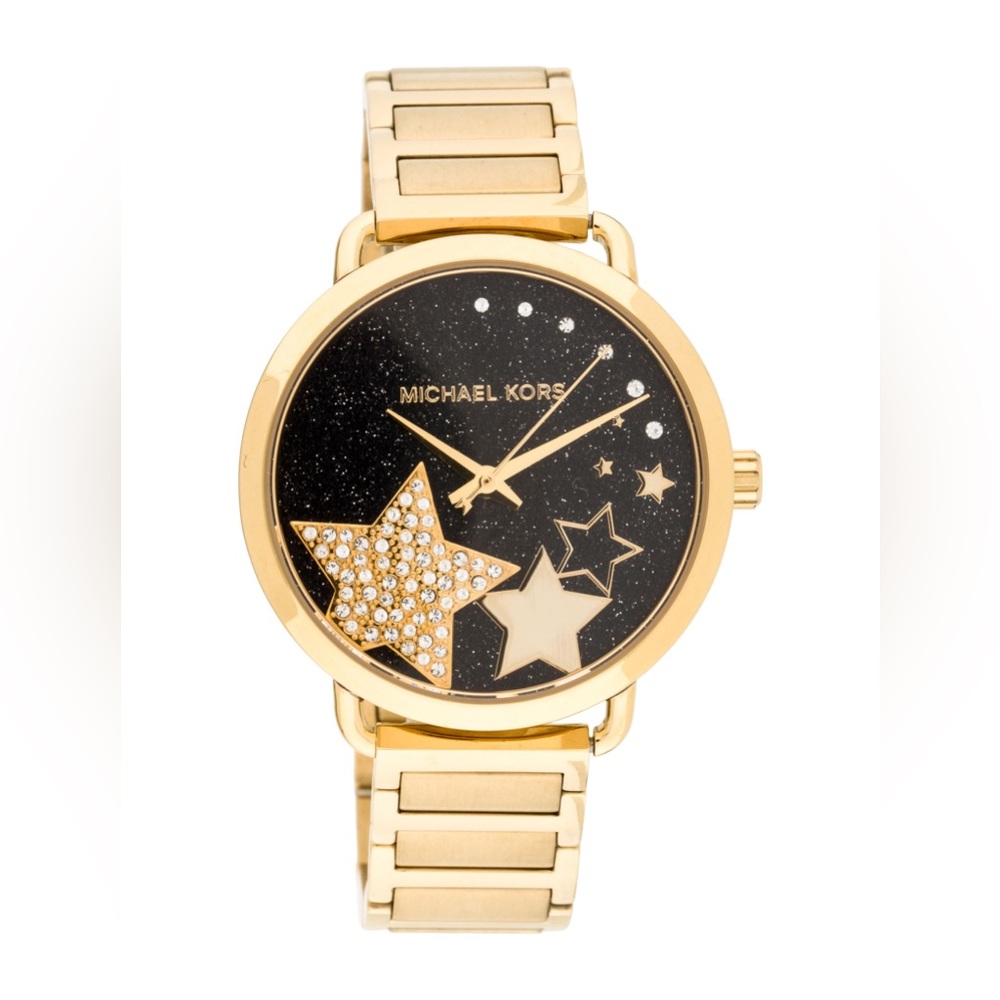 Michael Kors Gold and Black Starry Dial Watch
